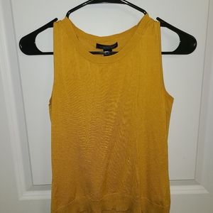 Gold silk blend tank top